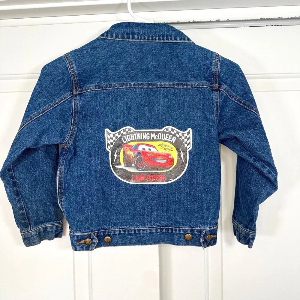Disney Pixar Cars Lightning McQueen Denim Jacket Small